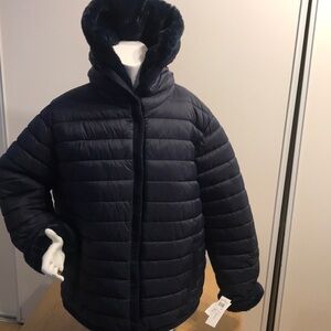 Rebecca Minkoff Navy Puffer Reversible Jacket